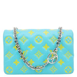Louis Vuitton  Coussin Pochette Monogram Embossed Leather Crossbody Bag Ice Blue
